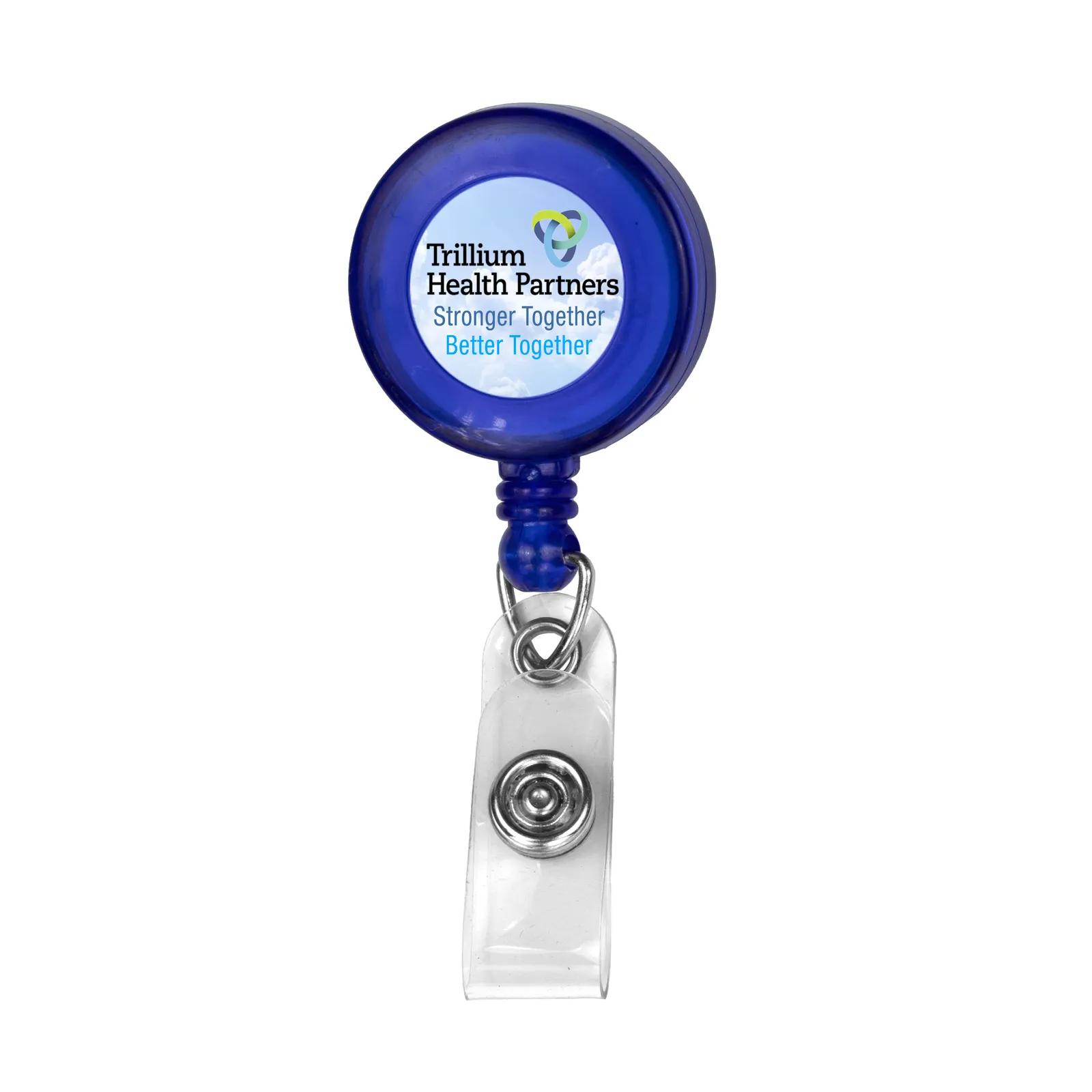 Badge Reel Retractable Round Alligator Clip - 1.25 in - product view 2