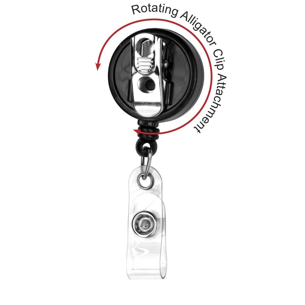Badge Reel Retractable Round Alligator Clip - 1.25 in - product view 3