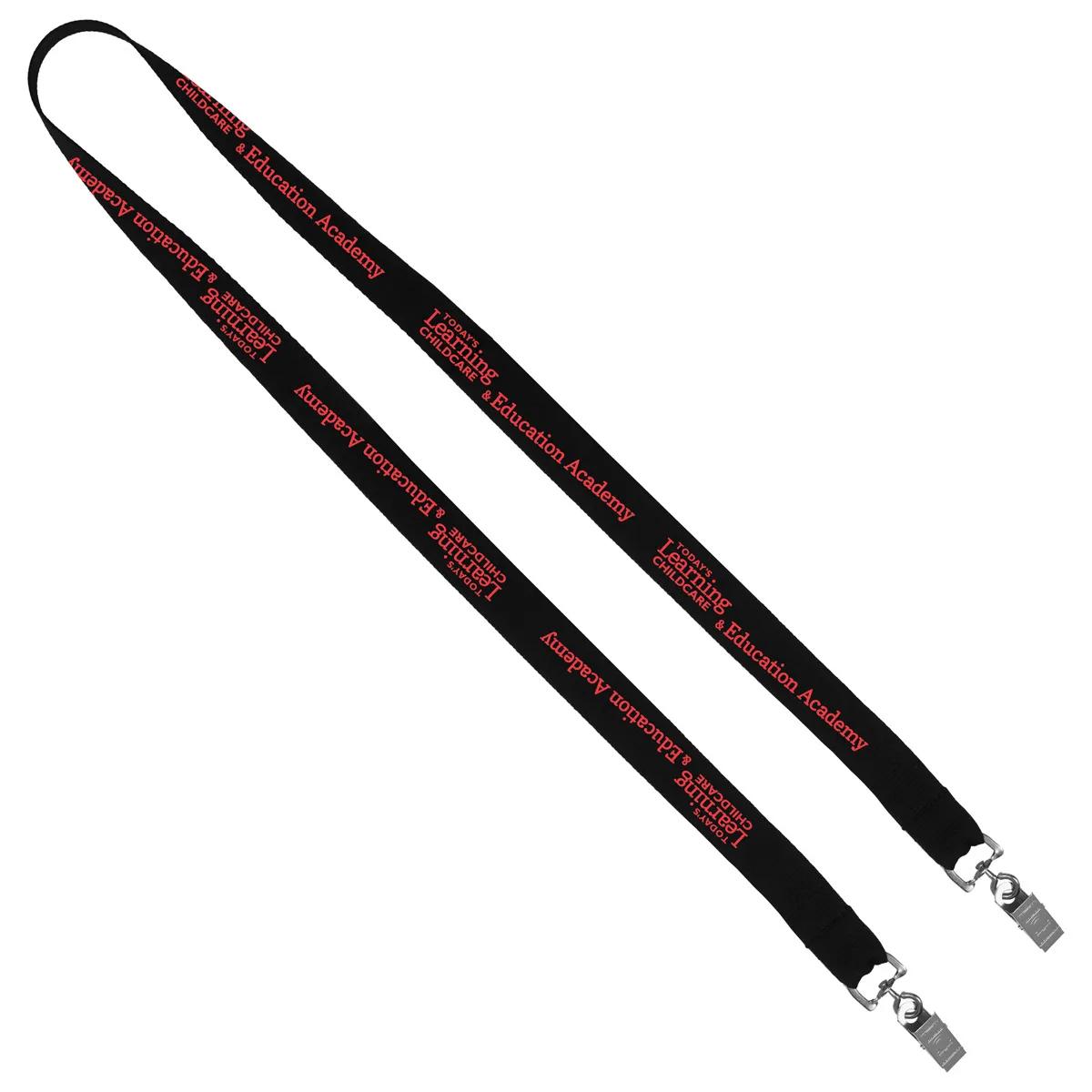 Custom Lanyards Dual Attachment Polyester Silkscreen - 18 x 0.75 in - product view 3