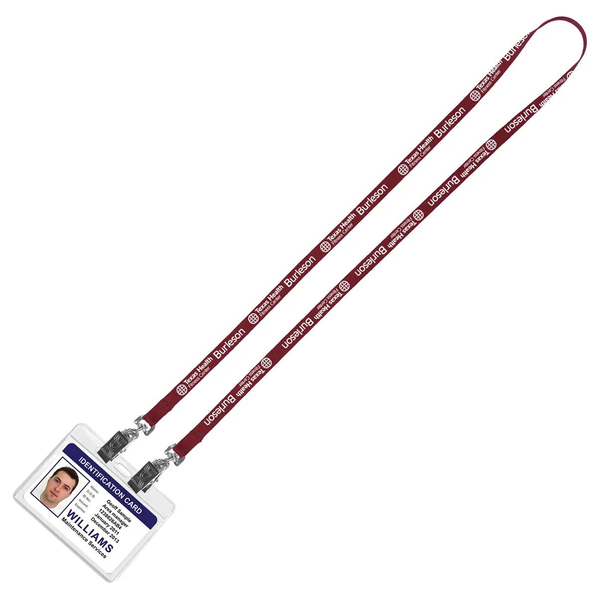 Custom Lanyards Dual Attachment Polyester Narrow - 18 x 0.38 in - product view 5