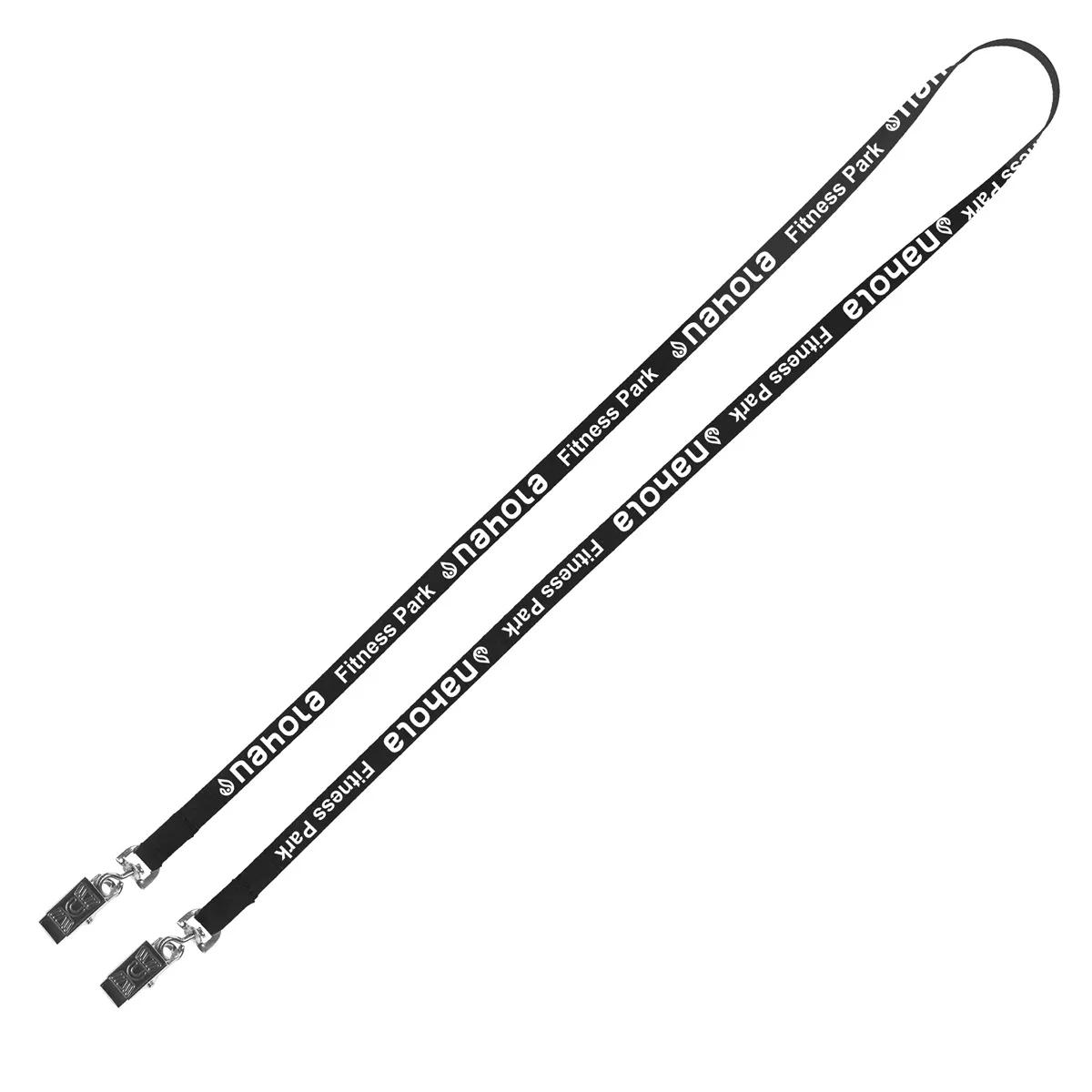 Custom Lanyards Dual Attachment Polyester Narrow - 18 x 0.38 in - product view 6