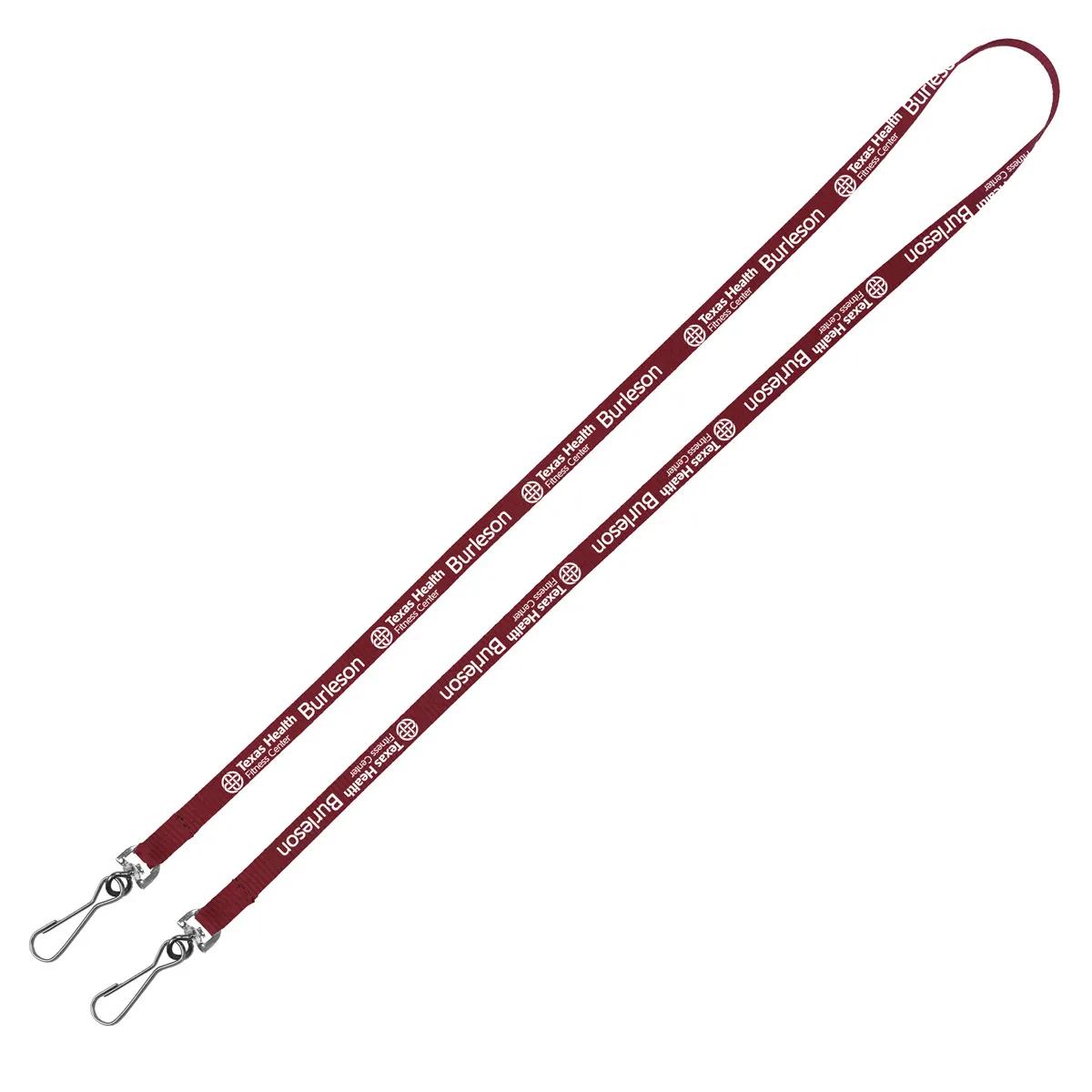 Custom Lanyards Dual Attachment Polyester Narrow - 18 x 0.38 in - product view 7