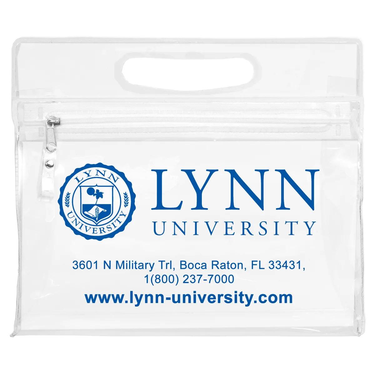 Travel Pouch Vinyl Zipper Clear Gusset Handle - 9.5 x 8.25 in - product view 4