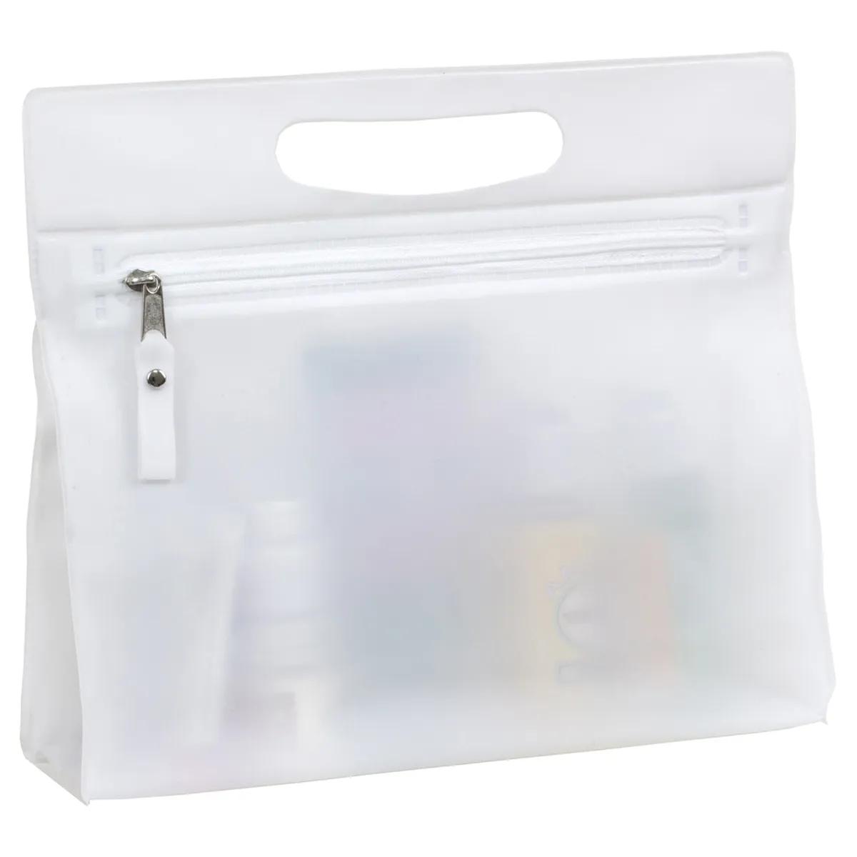 Travel Pouch Vinyl Zipper Clear Gusset Handle - 9.5 x 8.25 in - product view 15
