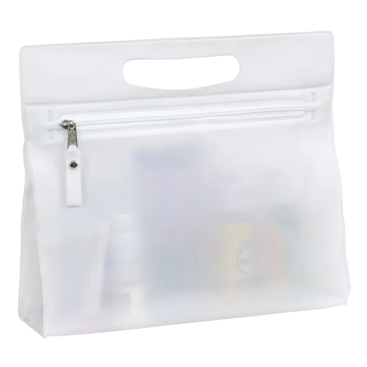 Travel Pouch Vinyl Zipper Clear Gusset Handle - 9.5 x 8.25 in - product view 17