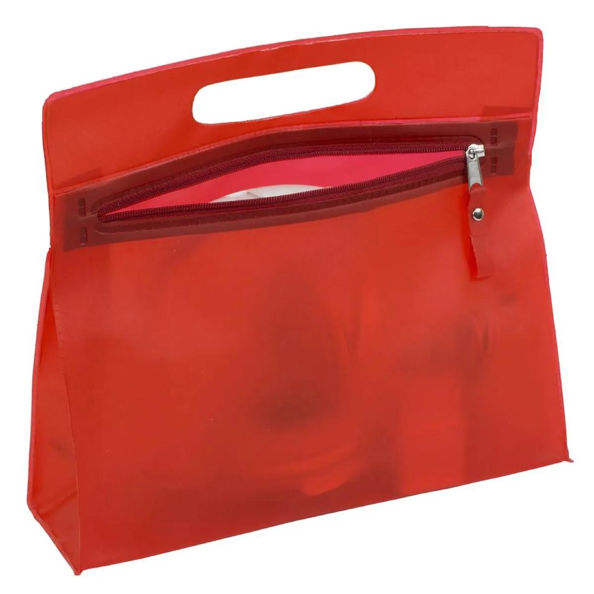 Travel Pouch Vinyl Zipper Clear Gusset Handle - 9.5 x 8.25 in - product view 19