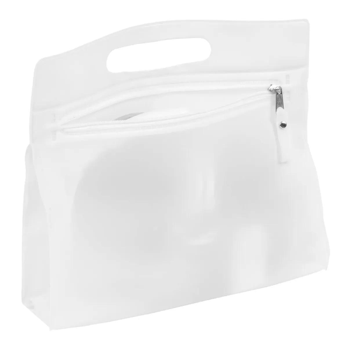 Travel Pouch Vinyl Zipper Clear Gusset Handle - 9.5 x 8.25 in - product view 23