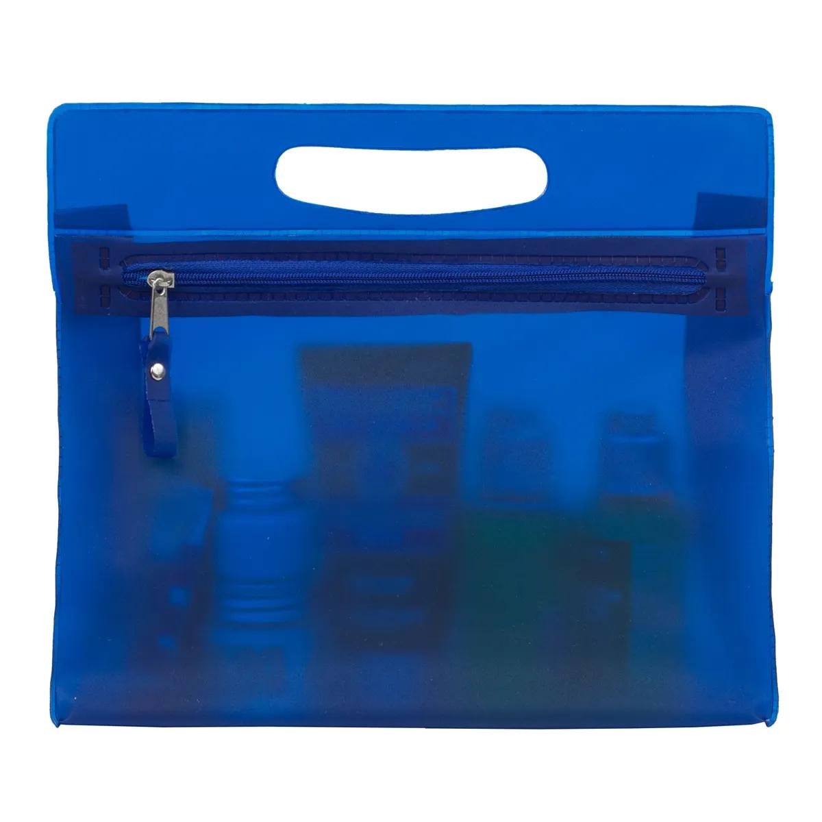 Travel Pouch Vinyl Zipper Clear Gusset Handle - 9.5 x 8.25 in - product view 24