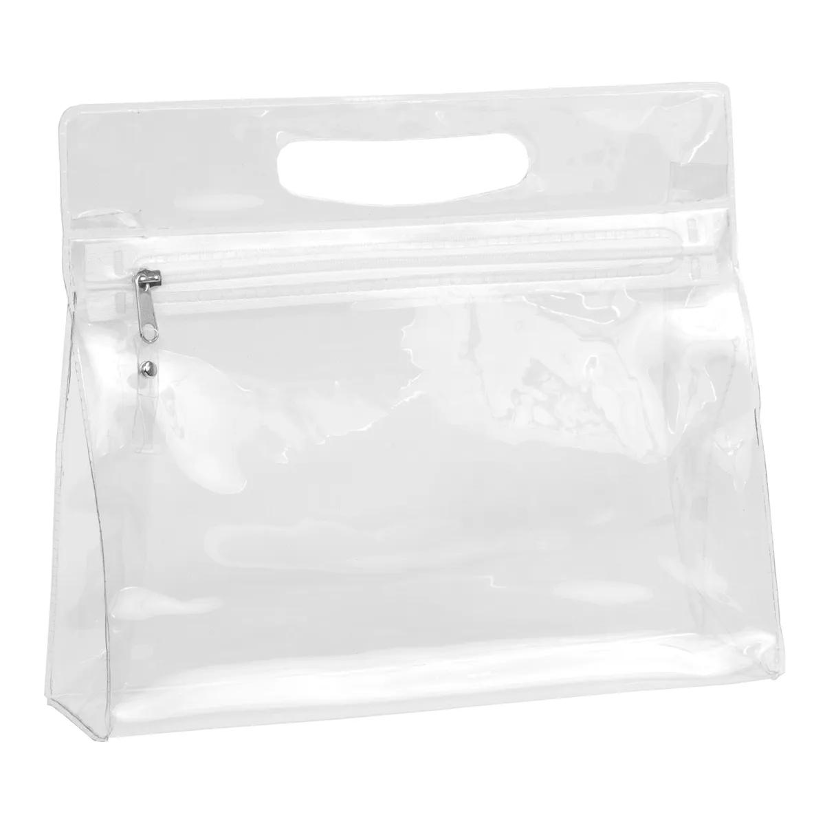 Travel Pouch Vinyl Zipper Clear Gusset Handle - 9.5 x 8.25 in - product view 28