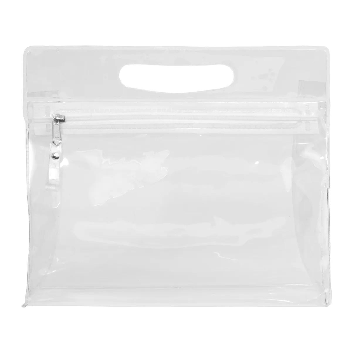 Travel Pouch Vinyl Zipper Clear Gusset Handle - 9.5 x 8.25 in - product view 29