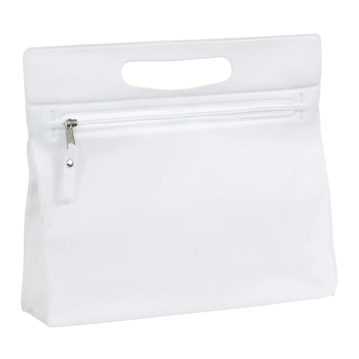 Travel Pouch Vinyl Zipper Clear Gusset Handle - 9.5 x 8.25 in - product view 30
