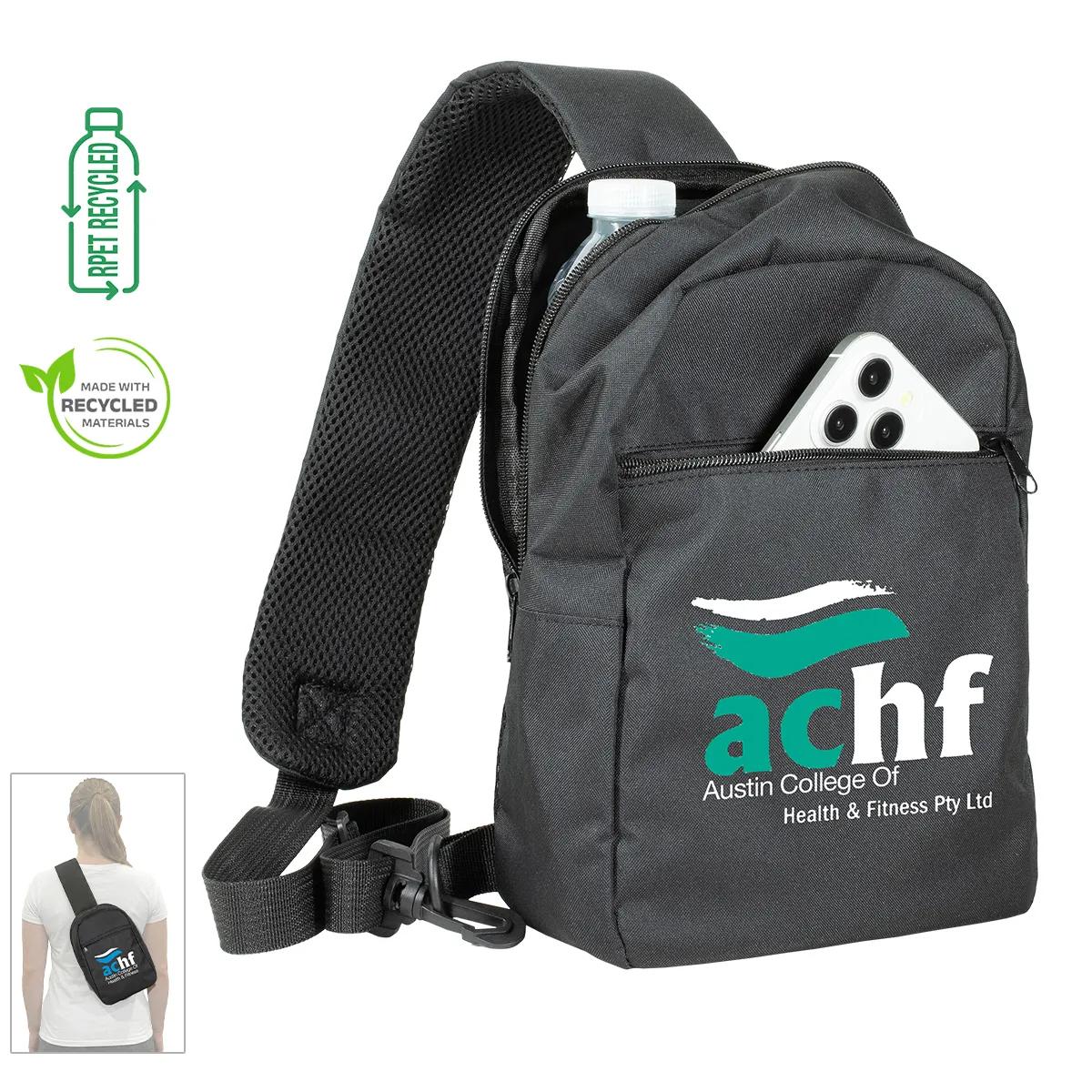 Sling Backpack Recycled RPET Cross-Body Mesh Strap - 7 x 11.5 in