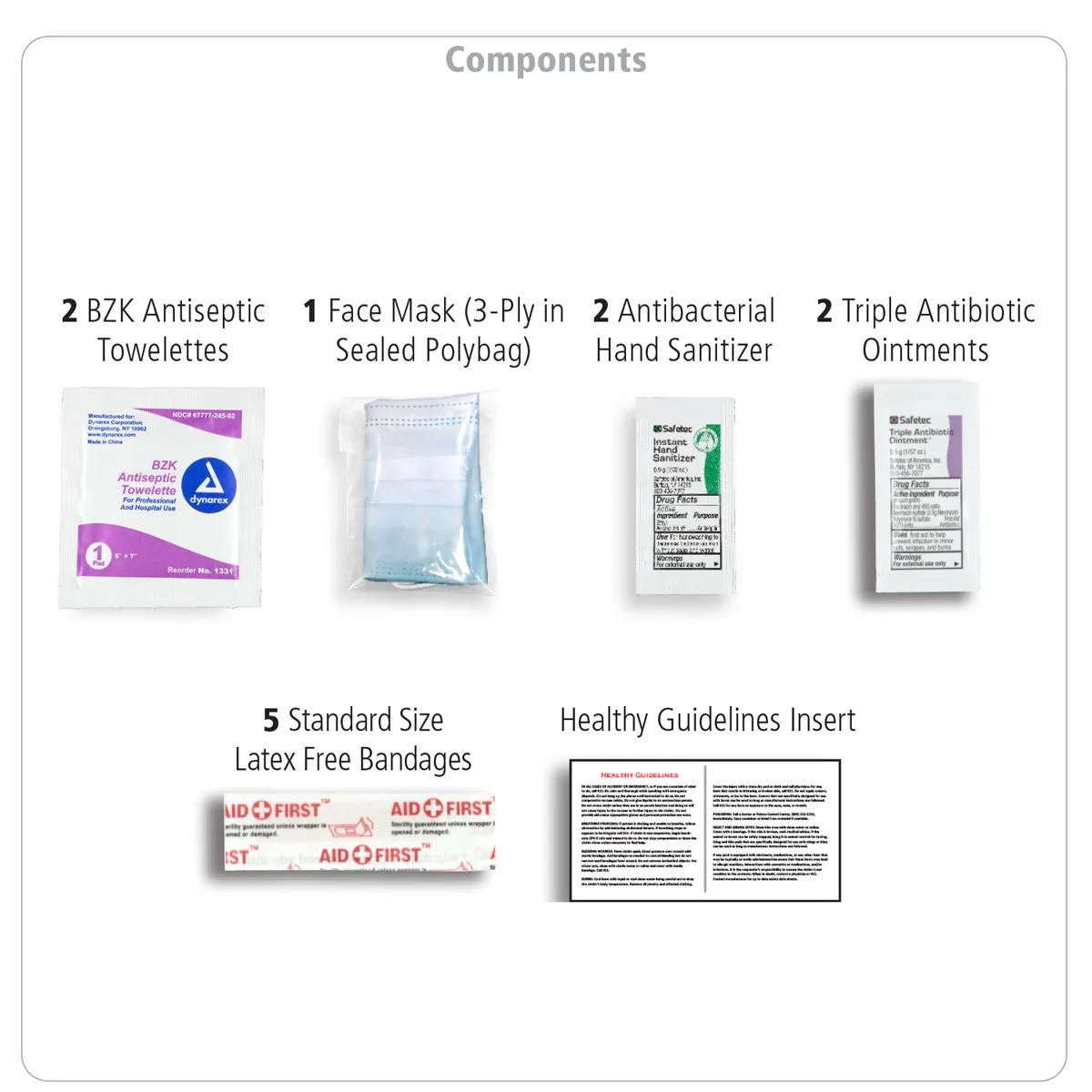 First Aid Kit 13-Piece Protection Pack Zipper Pouch - 5 x 4.25 in - product view 30