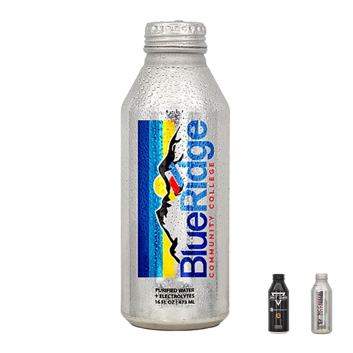 Aluminum Water Bottles Electrolyte Enhanced Recyclable - 16 oz