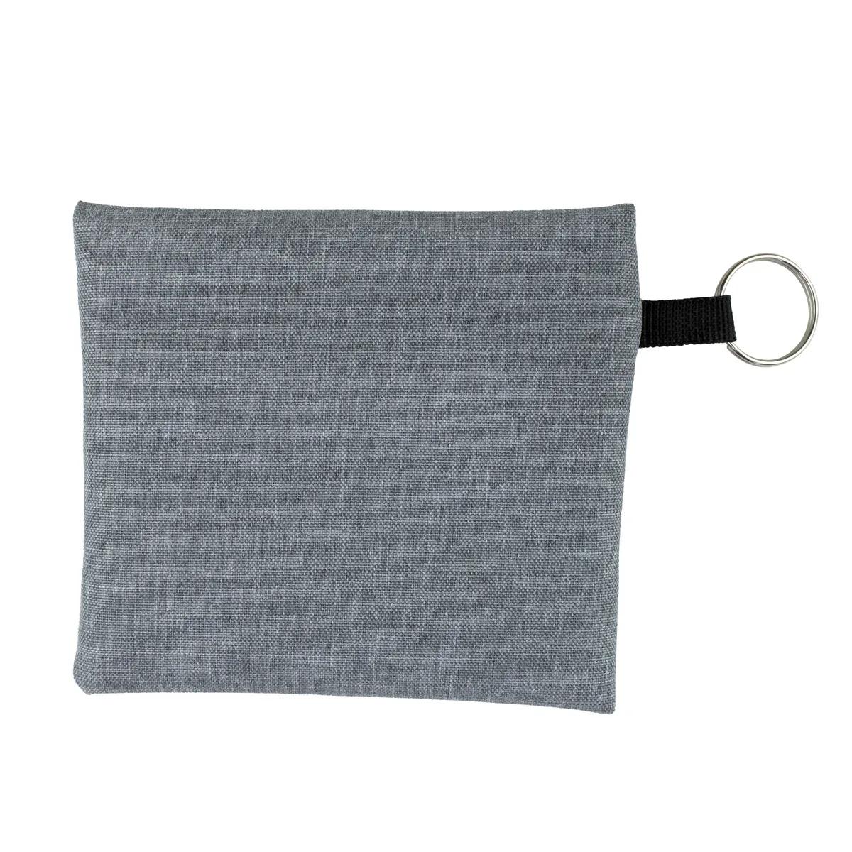 Heathered Gray Zipper Pouch Polyester Travel - 4.5 x 4.5 in - product view 4