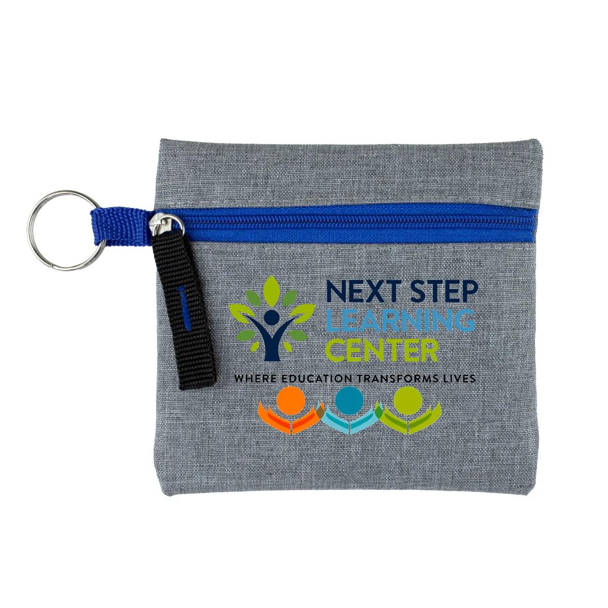 Heathered Gray Zipper Pouch Polyester Travel - 4.5 x 4.5 in - product view 5