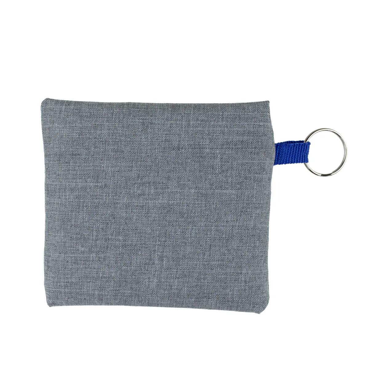 Heathered Gray Zipper Pouch Polyester Travel - 4.5 x 4.5 in - product view 13