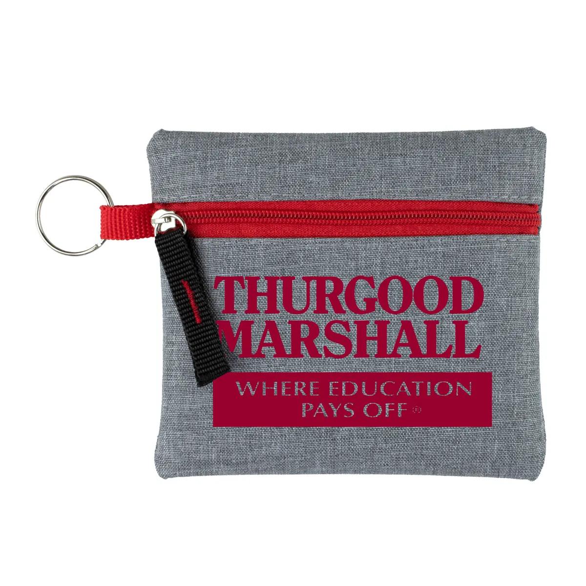 Heathered Gray Zipper Pouch Polyester Travel - 4.5 x 4.5 in - product view 14