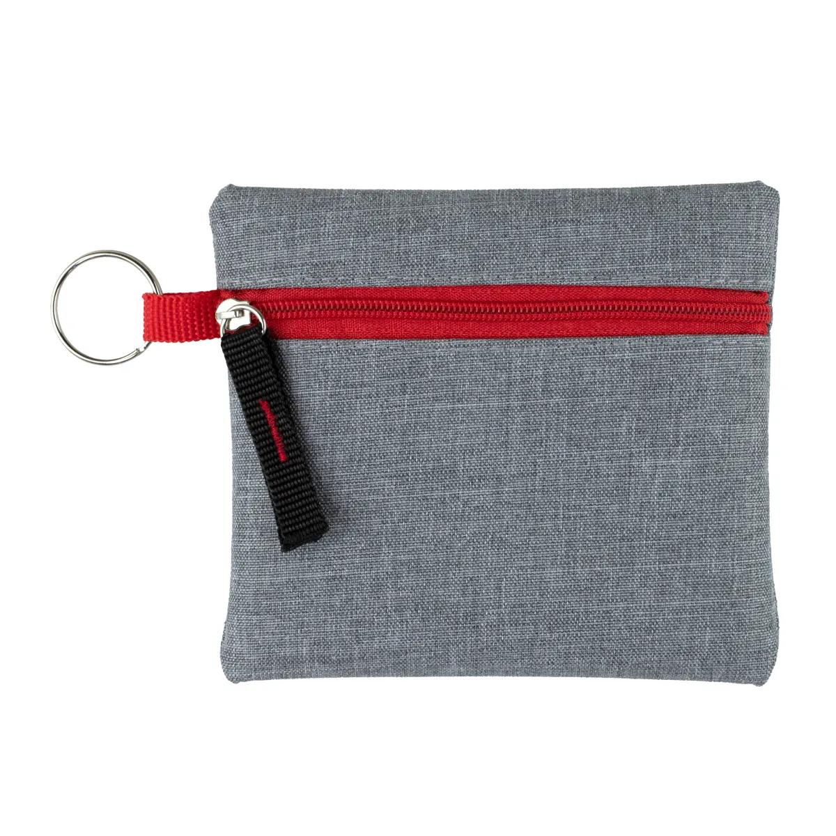 Heathered Gray Zipper Pouch Polyester Travel - 4.5 x 4.5 in - product view 16