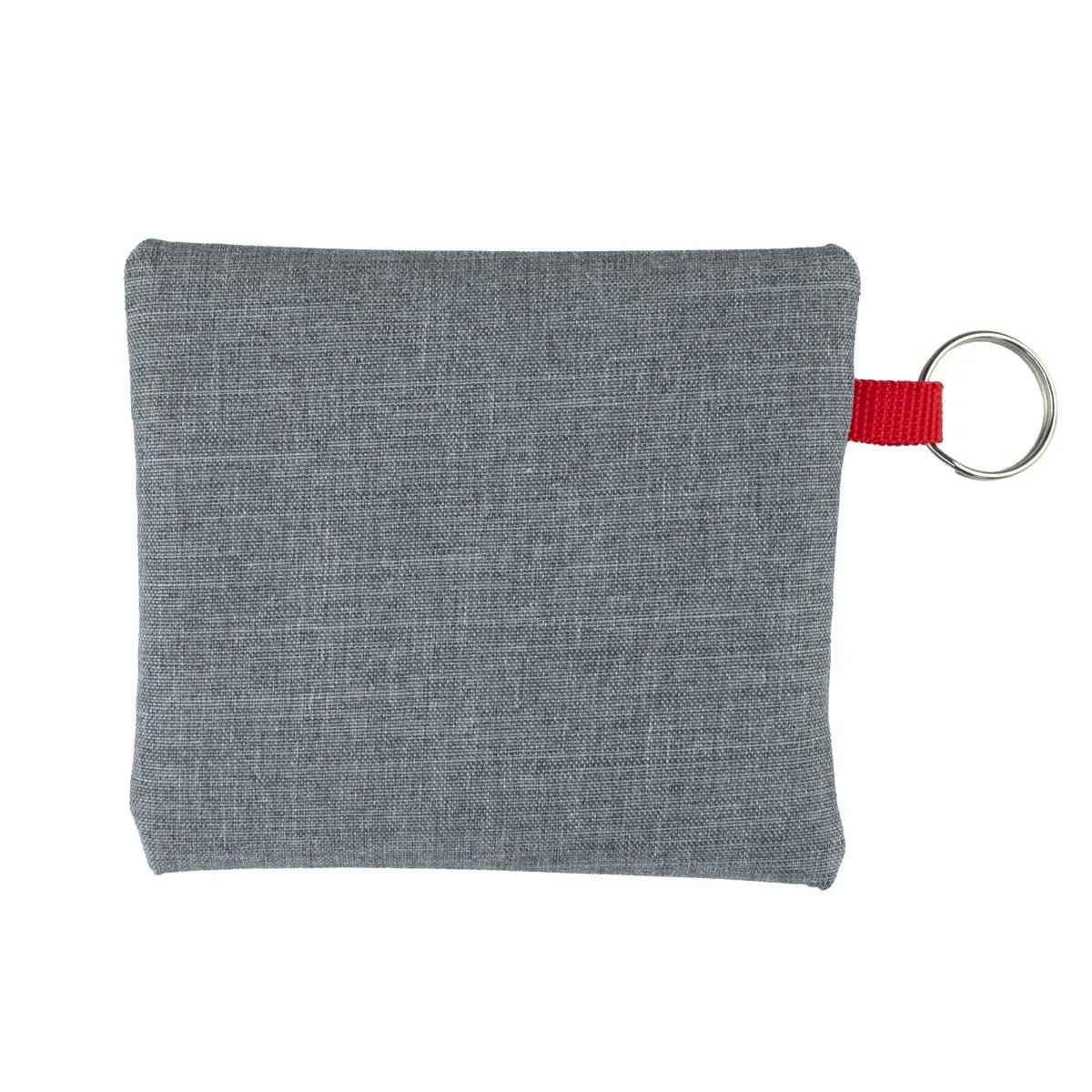Heathered Gray Zipper Pouch Polyester Travel - 4.5 x 4.5 in - product view 17