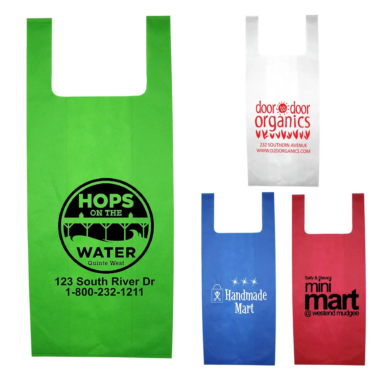 T-Shirt Style Grocery Tote Bag Lightweight - 12 x 22.5 in