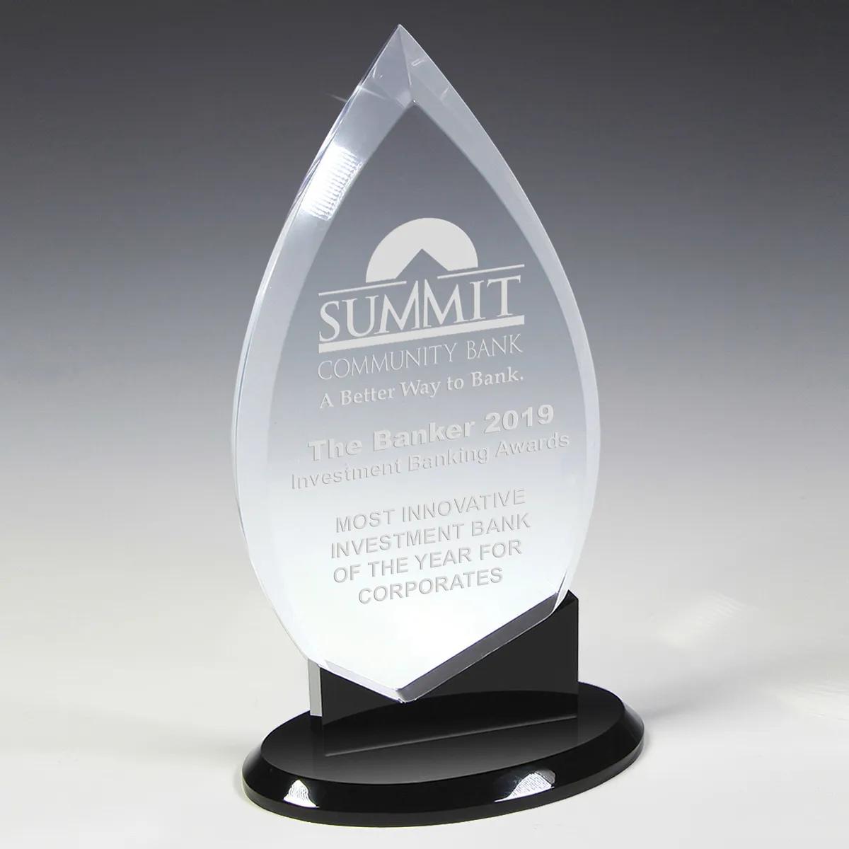 Century Acrylic Award Beveled Edges Black Base - 4.8 x 8 in - product view 2