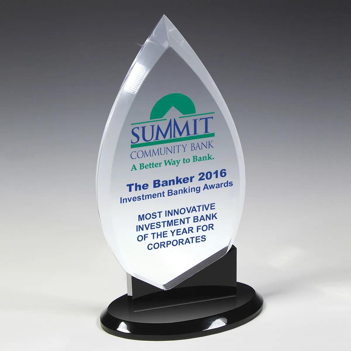 Century Acrylic Award Beveled Edges Black Base - 4.8 x 8 in - product view 4