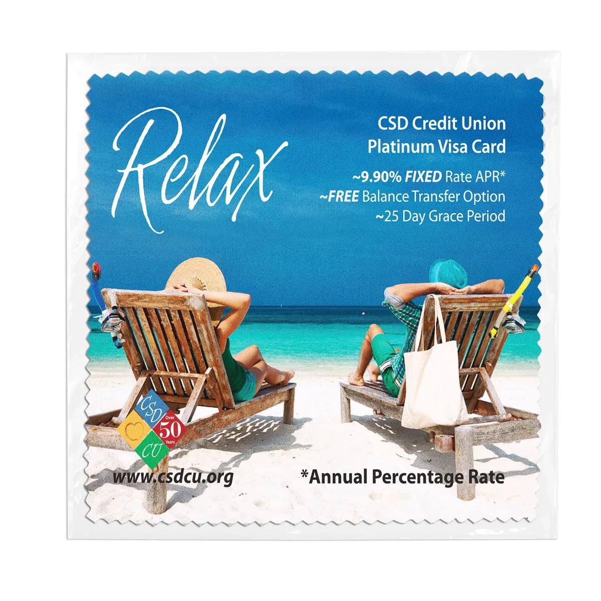 Recycled RPET Microfiber Screen Cleaner Serrated - 6 x 6 in - product view 2