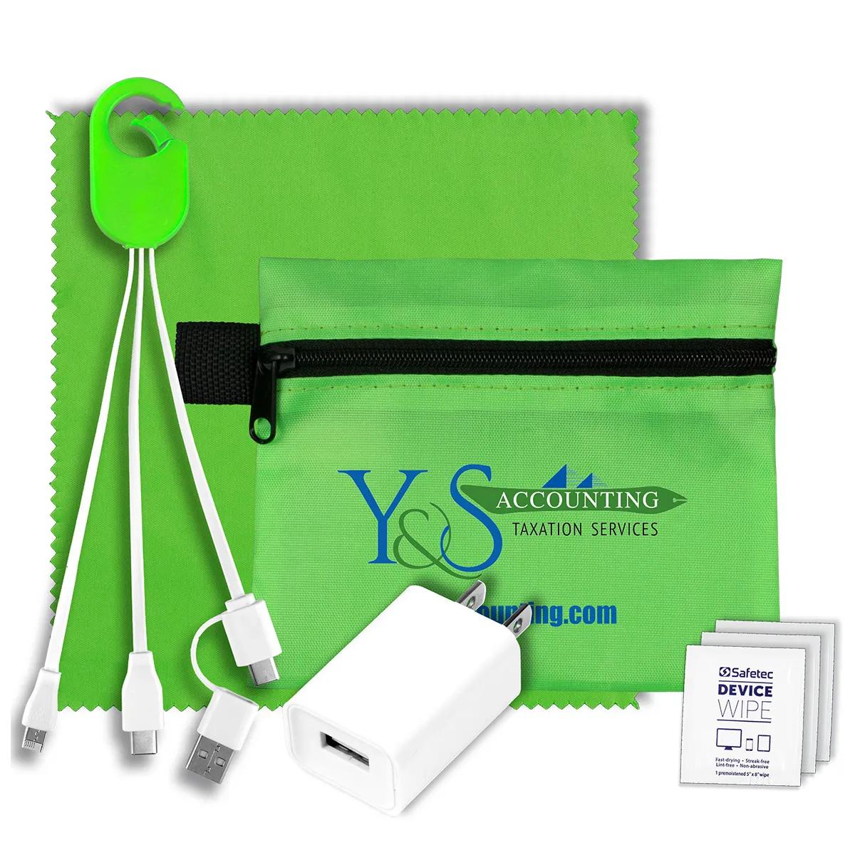 Tech Travel Kit USB Charger Cables Microfiber - 5 x 4.3 in - product view 4