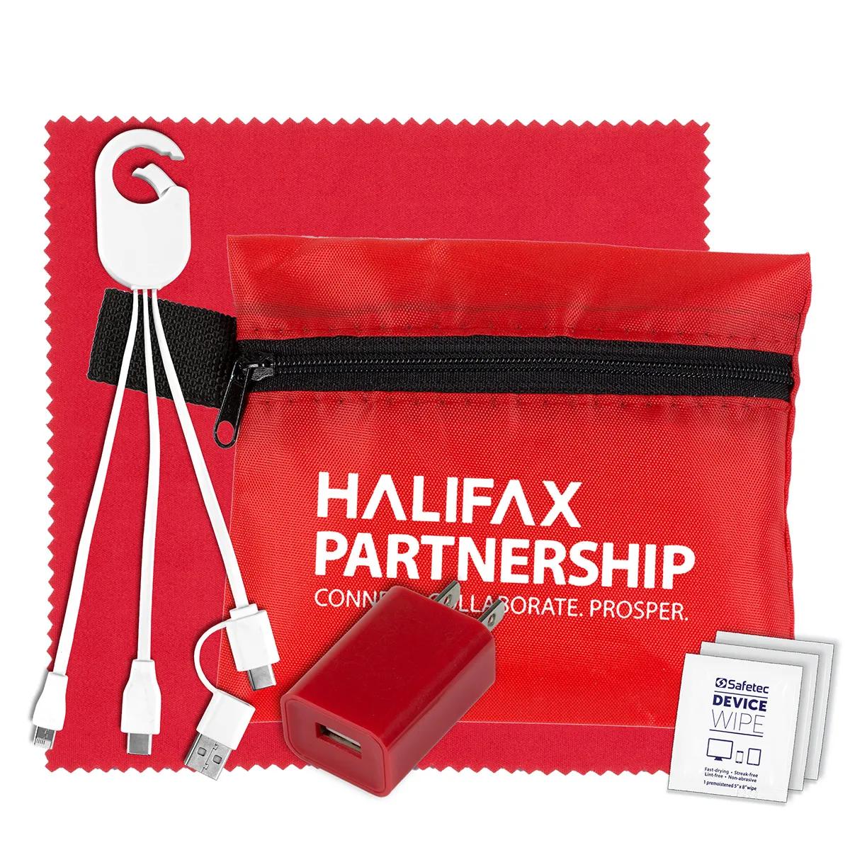 Tech Travel Kit USB Charger Cables Microfiber - 5 x 4.3 in - product view 6