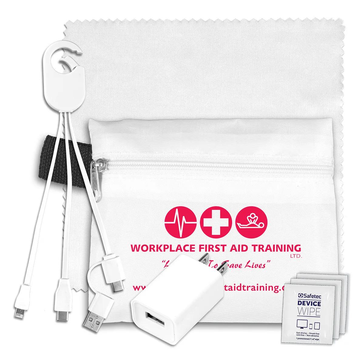 Tech Travel Kit USB Charger Cables Microfiber - 5 x 4.3 in - product view 7