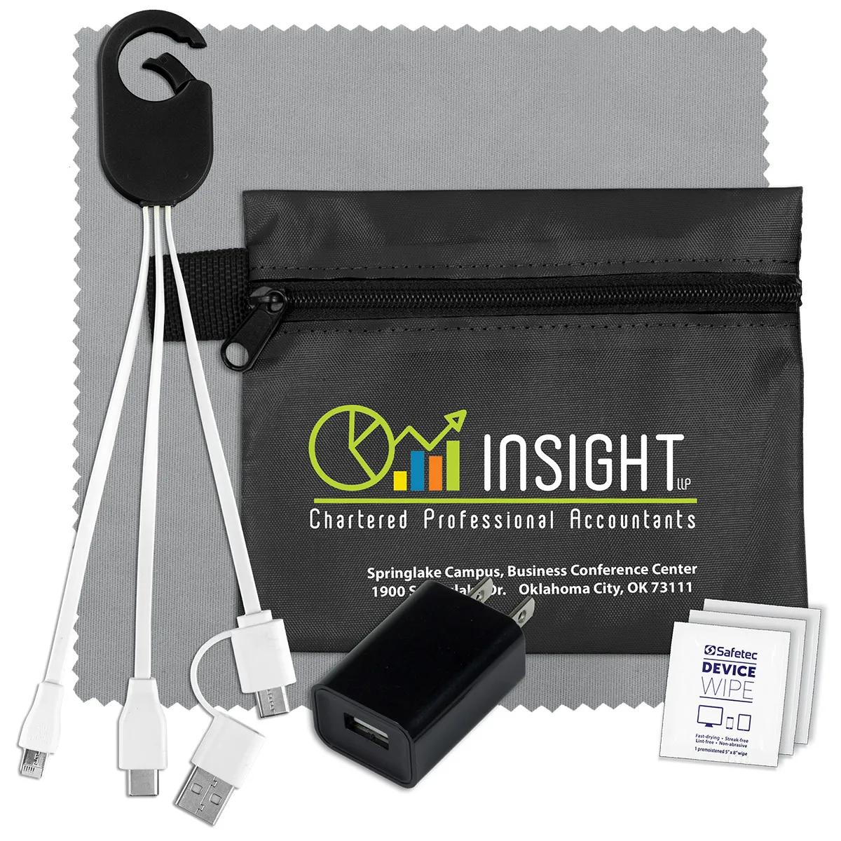 Tech Travel Kit USB Charger Cables Microfiber - 5 x 4.3 in - product view 11