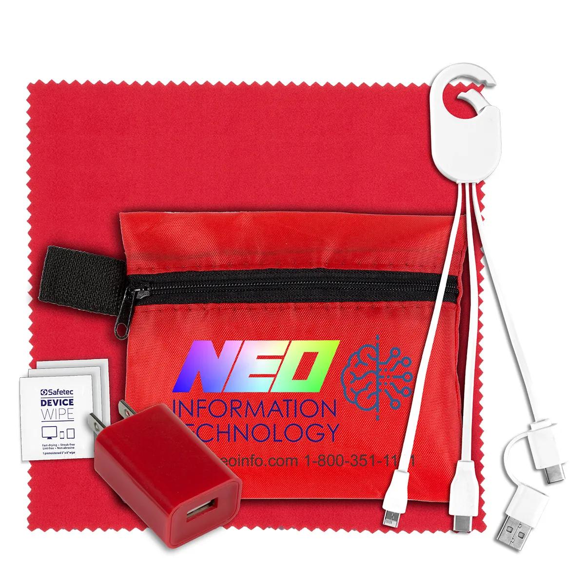 Tech Travel Kit USB Charger Cables Microfiber - 5 x 4.3 in - product view 22