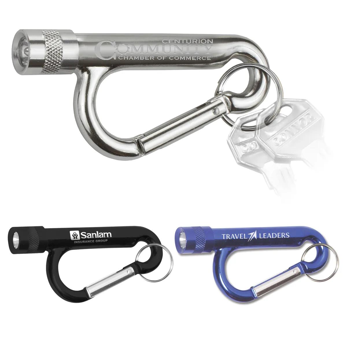 Metal Carabiner Flashlight Aluminum Split Ring - 4 x 1.8 in