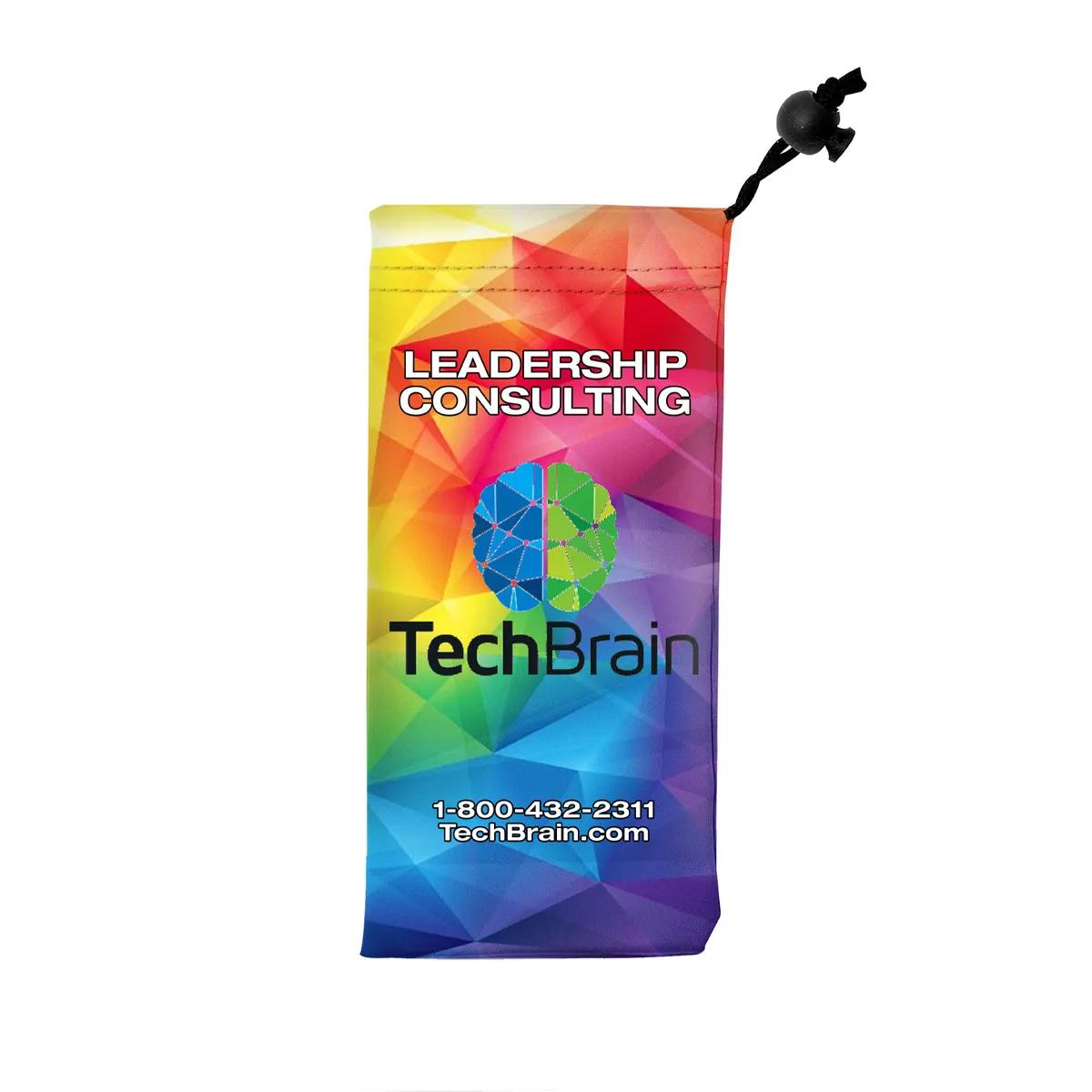 Microfiber Phone Pouch Drawstring Full Color Print - 4 x 7.5 in