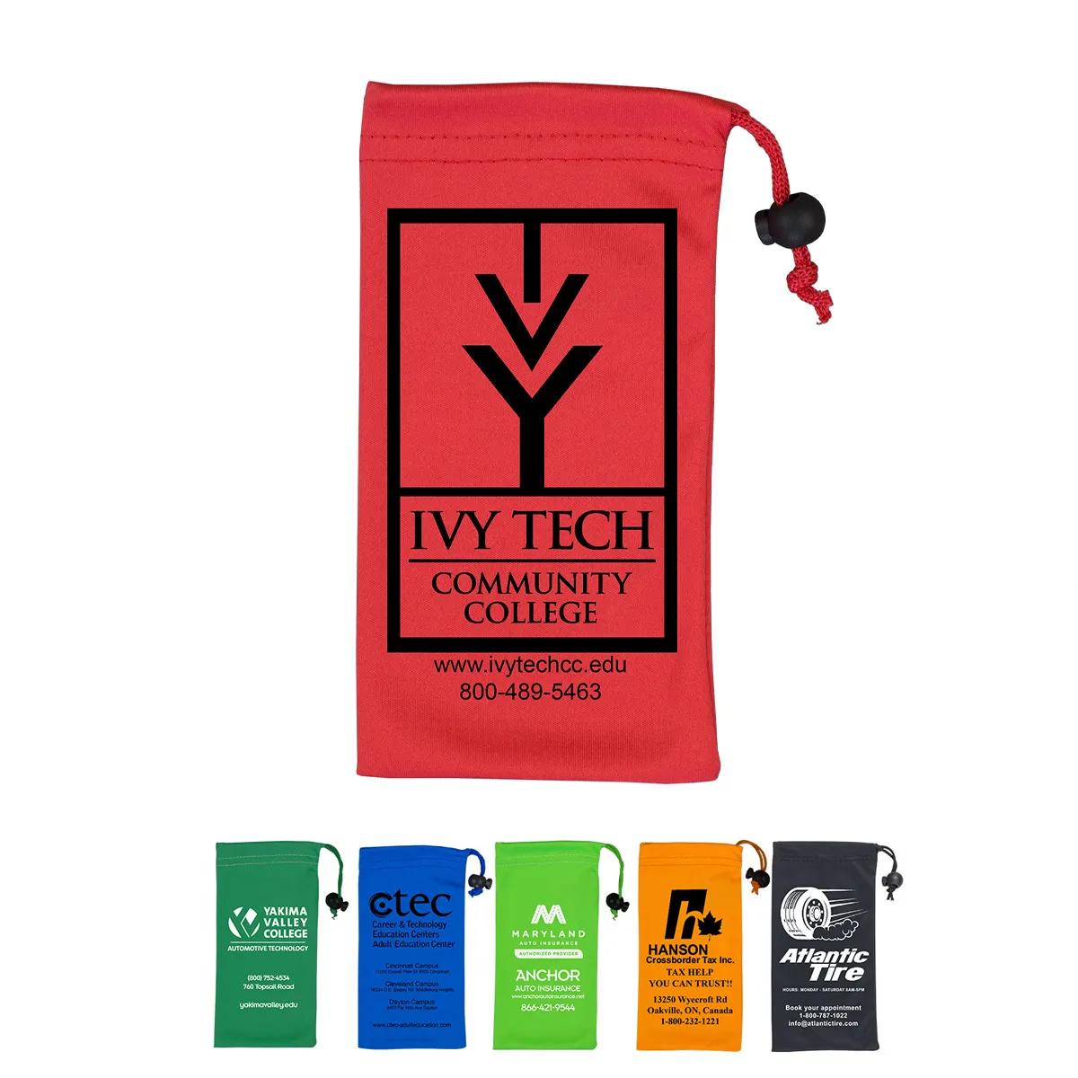 Microfiber Phone Pouch Drawstring Spot Color - 4 x 7.5 in