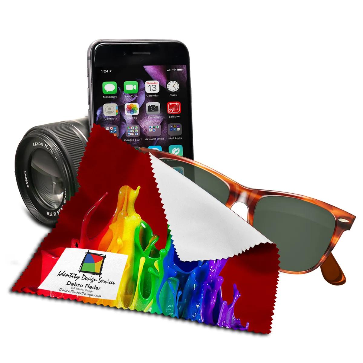 Microfiber Cleaning Cloth XL Recycled RPET Full Color - 8 x 8 in - product view 2