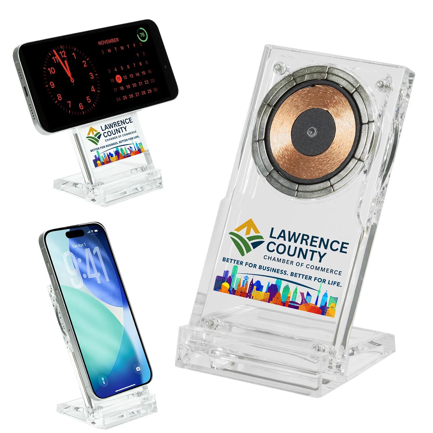 Acrylic Wireless Charger Stand 15W Clear Design - 5 x 2.75 in - product view 2