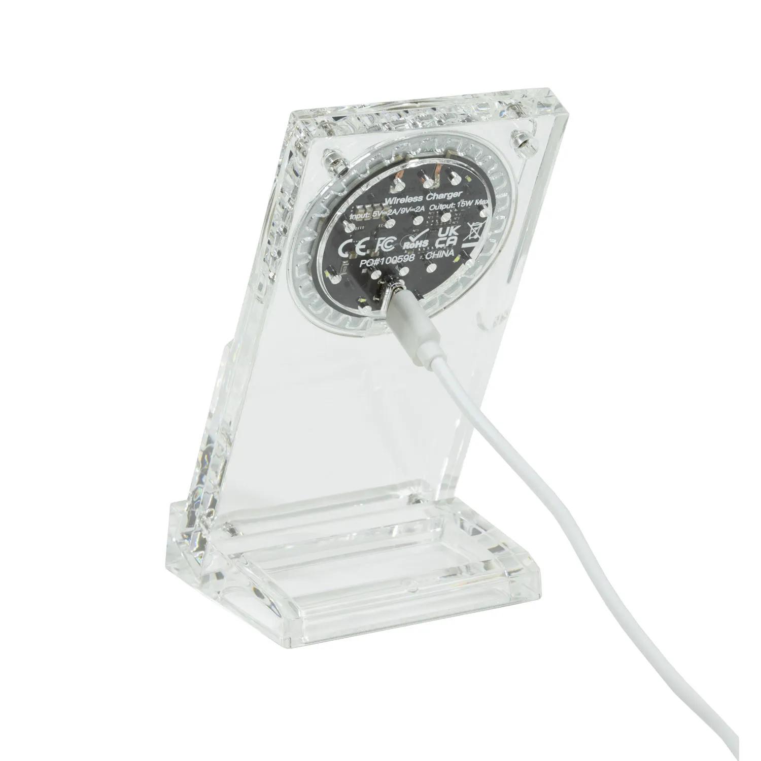 Acrylic Wireless Charger Stand 15W Clear Design - 5 x 2.75 in - product view 9