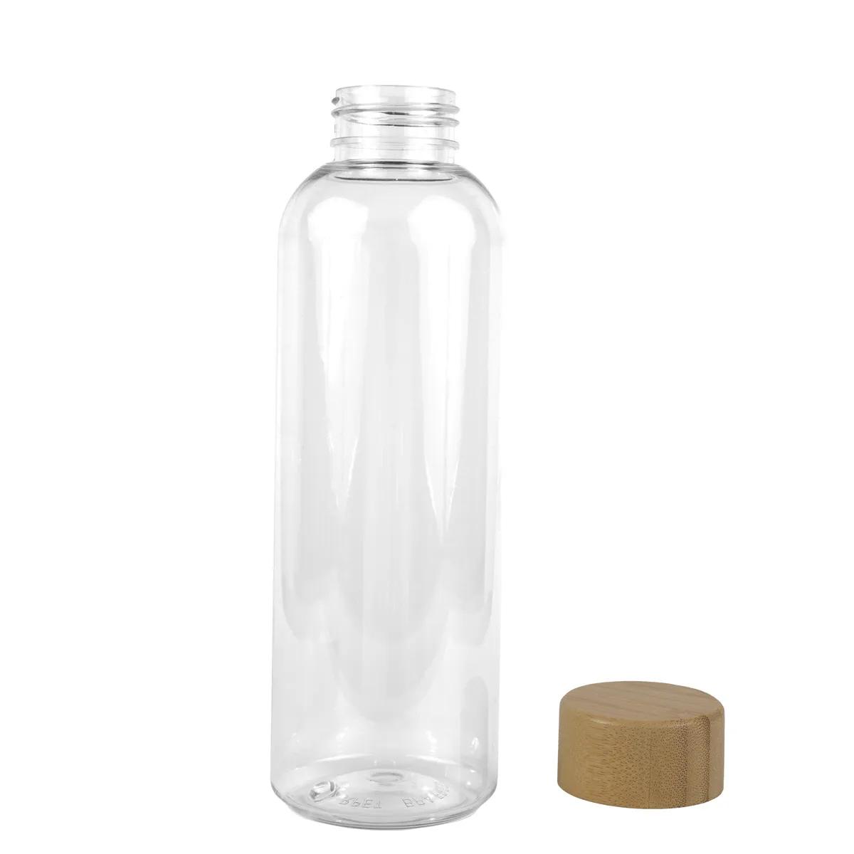 Recycled RPET Water Bottle Bamboo Cap Clear - 22 oz - product view 10