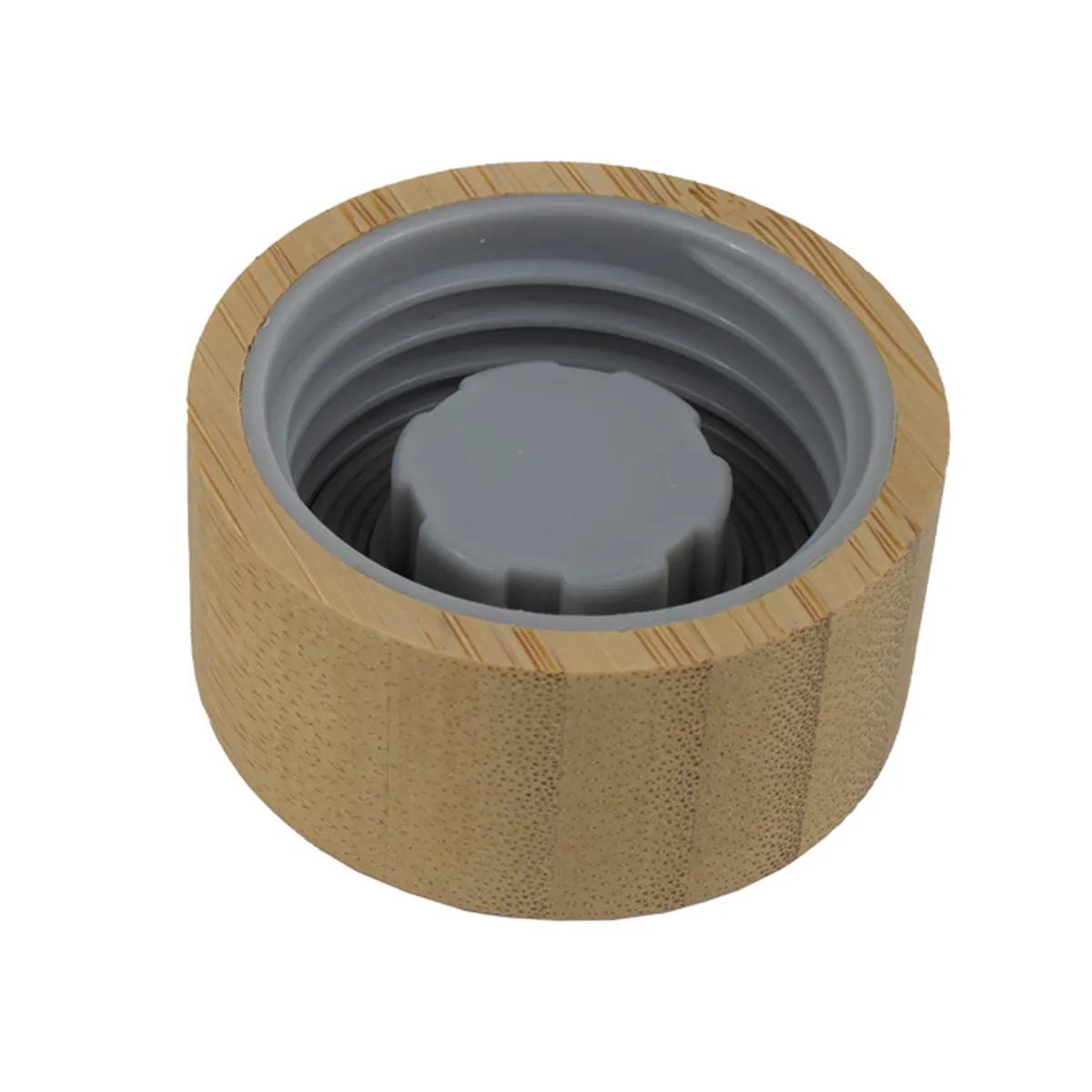 Recycled RPET Water Bottle Bamboo Cap Clear - 22 oz - product view 11