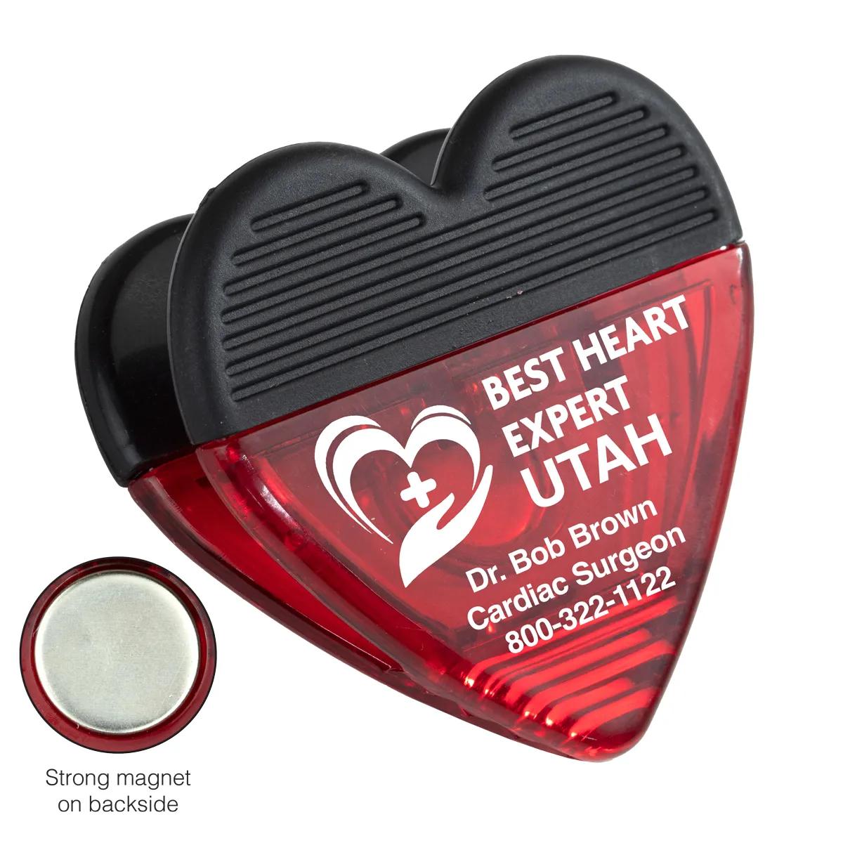 Heart Shaped Magnetic Clip Polypropylene Strong Hold - 2.75 in