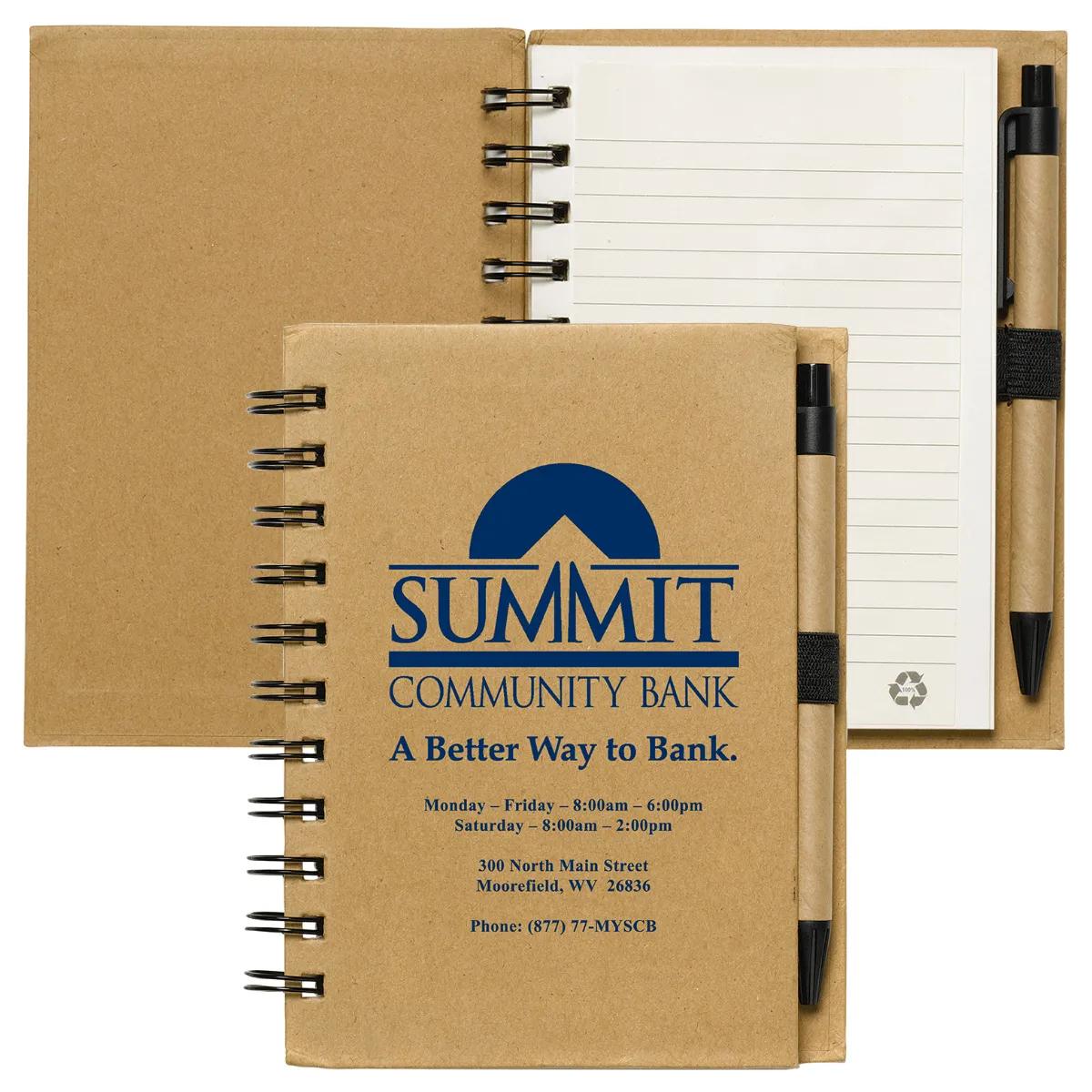 "CRUZ" Larger Size Eco Inspired Jotter Notepad Notebook with Paper Pen - product view 1