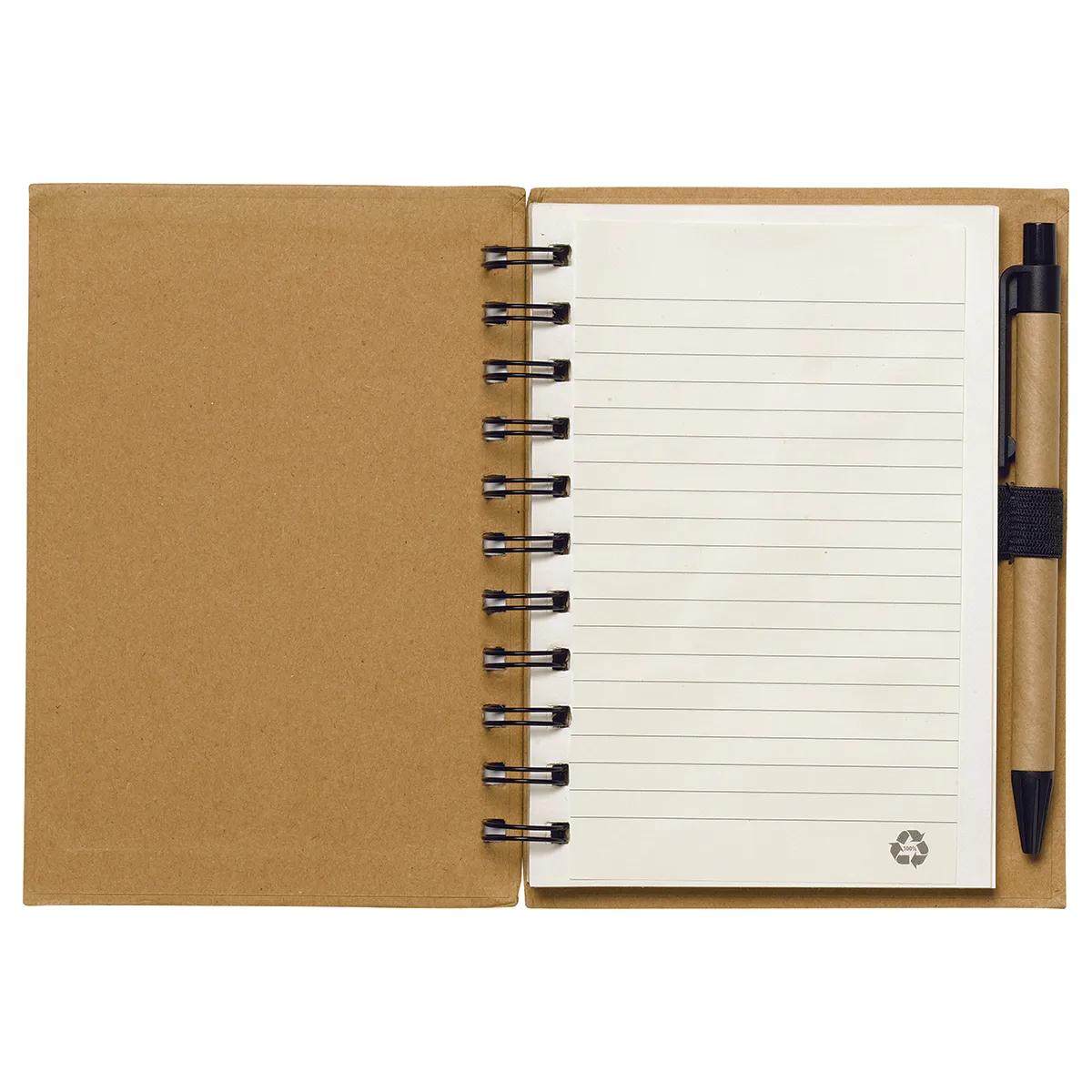 Eco Jotter Notebook Cardboard Cover Paper Pen - 5.25 x 6.31 in - product view 4