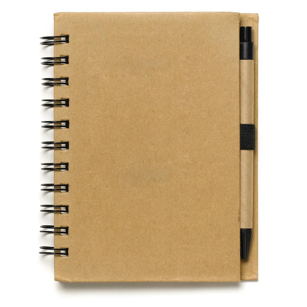 Eco Jotter Notebook Cardboard Cover Paper Pen - 5.25 x 6.31 in - product view 5