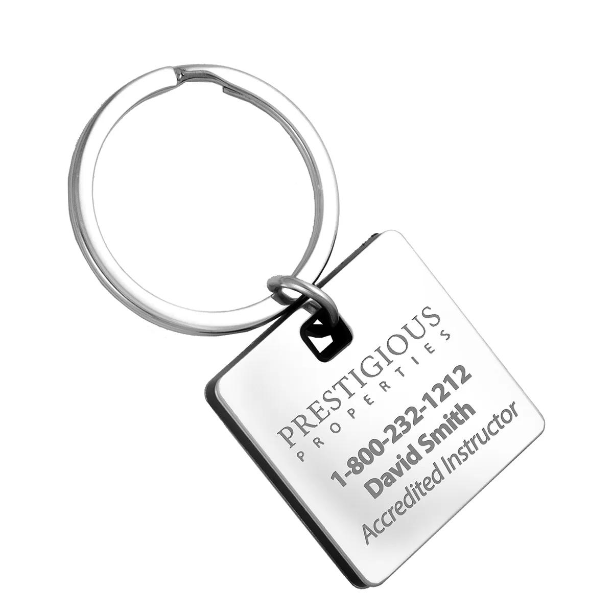 Metal Keychain Laser Engraved Chrome Black Gift Box - 2.75 in - product view 6