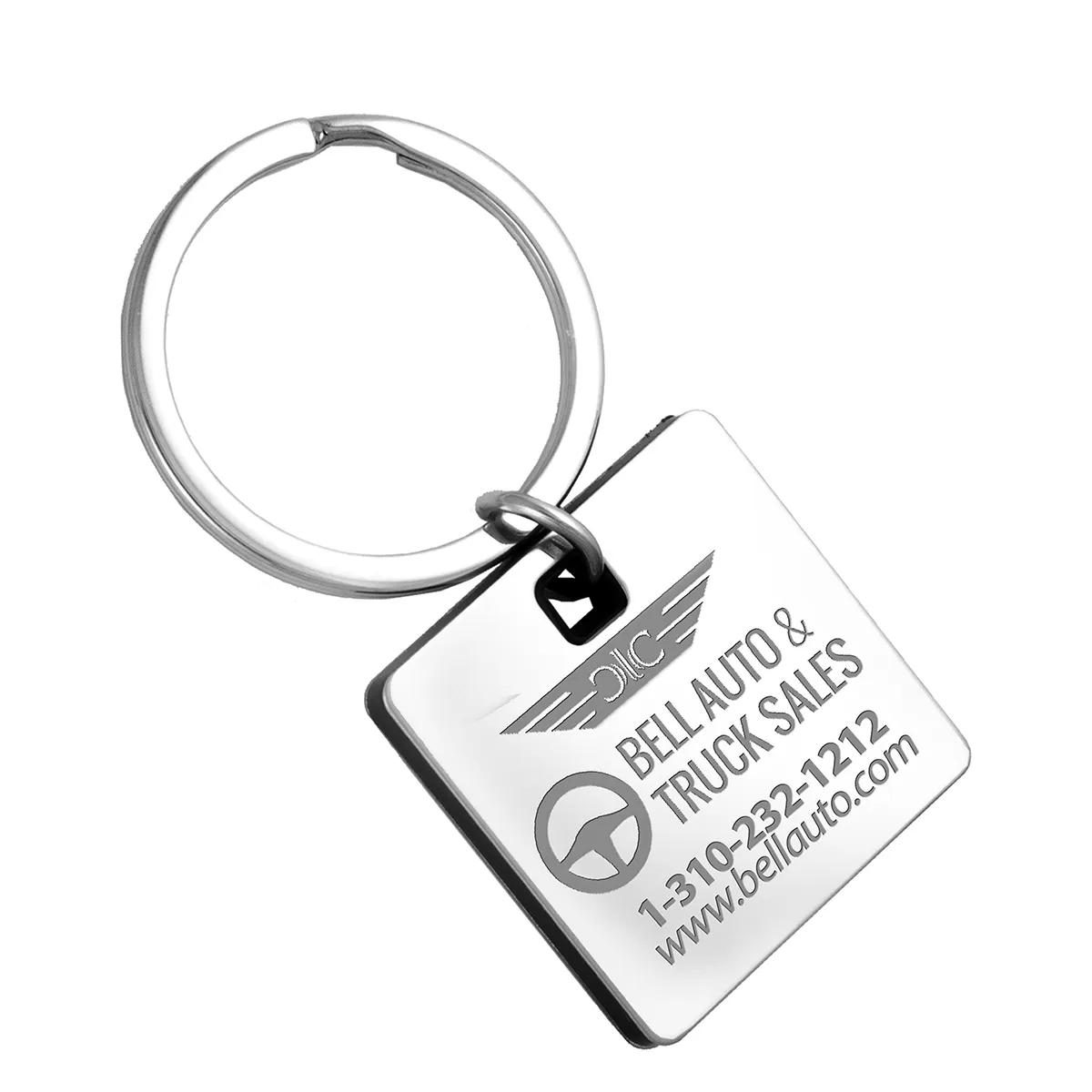 Metal Keychain Laser Engraved Chrome Black Gift Box - 2.75 in - product view 7