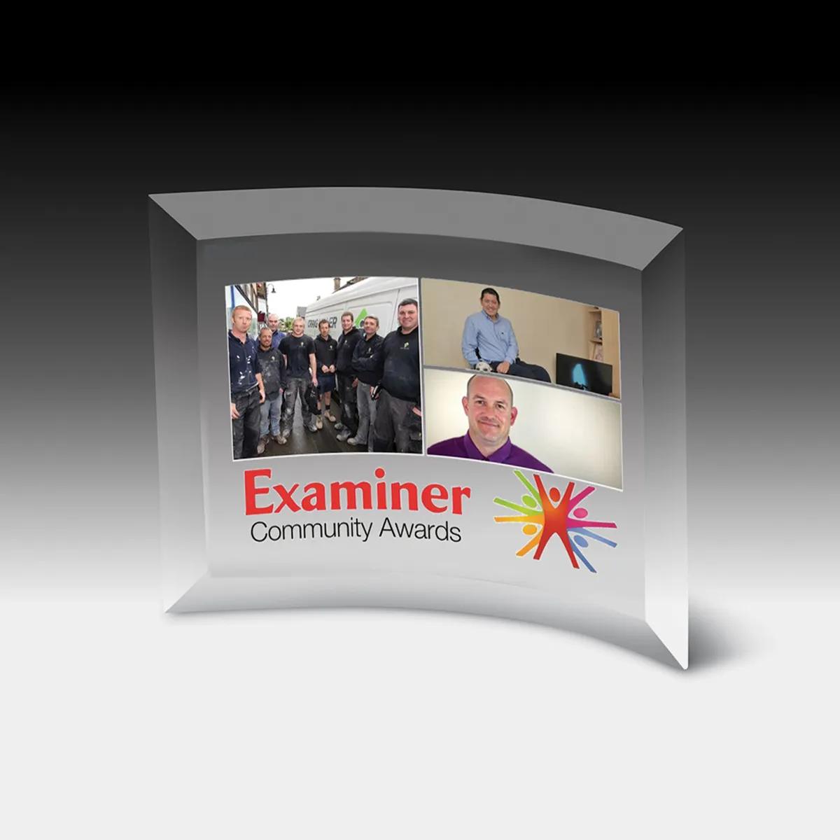 Curved Acrylic Award Beveled Edges Standing - 4 x 6 in - product view 3