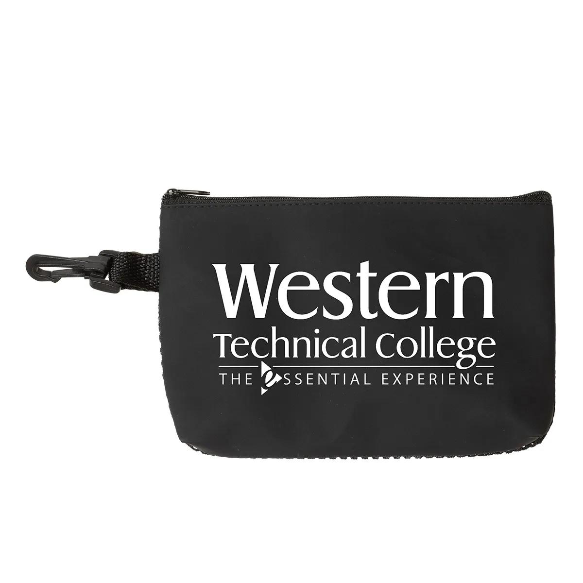 Mesh Zipper Storage Pouch See-Through Polyurethane - 8 x 5 in - product view 2