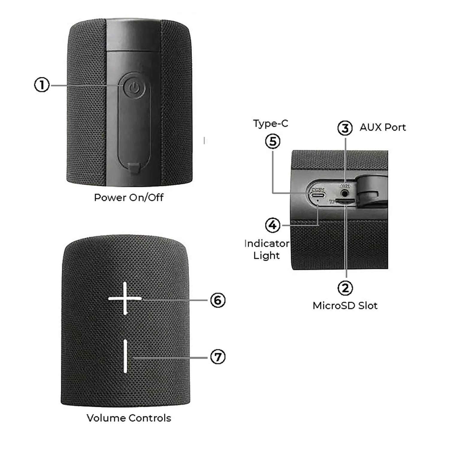 Wireless Bluetooth Speaker Magnetic Base IPX5 - 8 x 3 x 3 in - product view 25